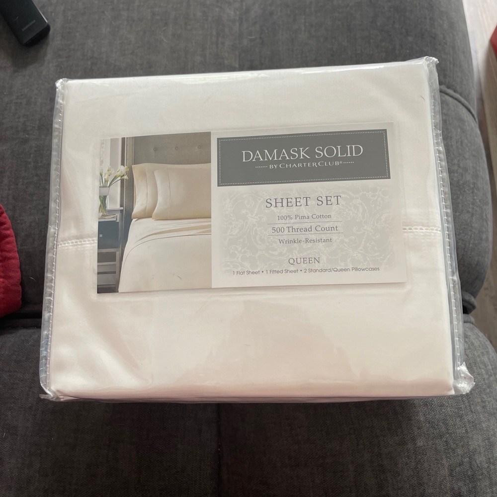Charter Club Damask Queen sheet set